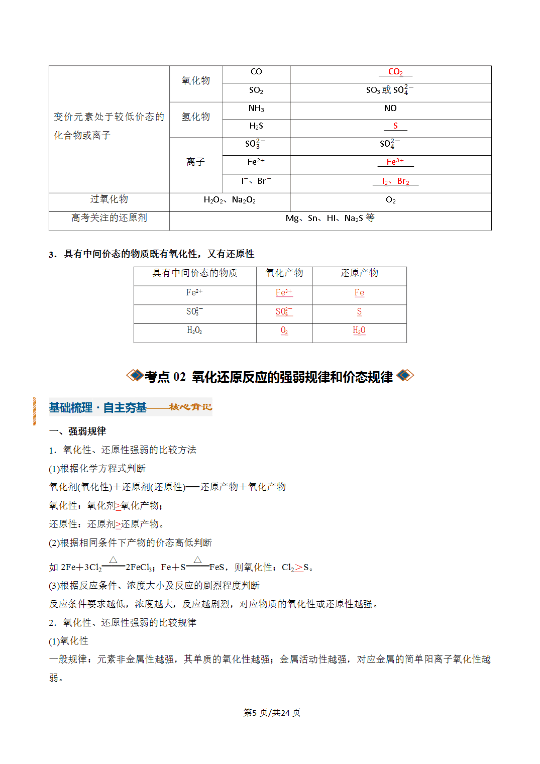 [学案]2027年高考化学一轮复习知识清单全国通用版专题03 氧化还原反应（解析版）
