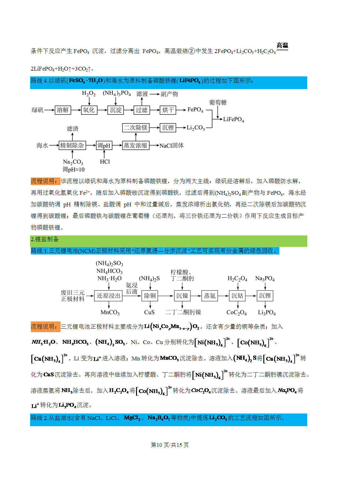 [学案]2027年高考化学一轮复习知识清单全国通用版专题05 常考工艺流程路线汇总