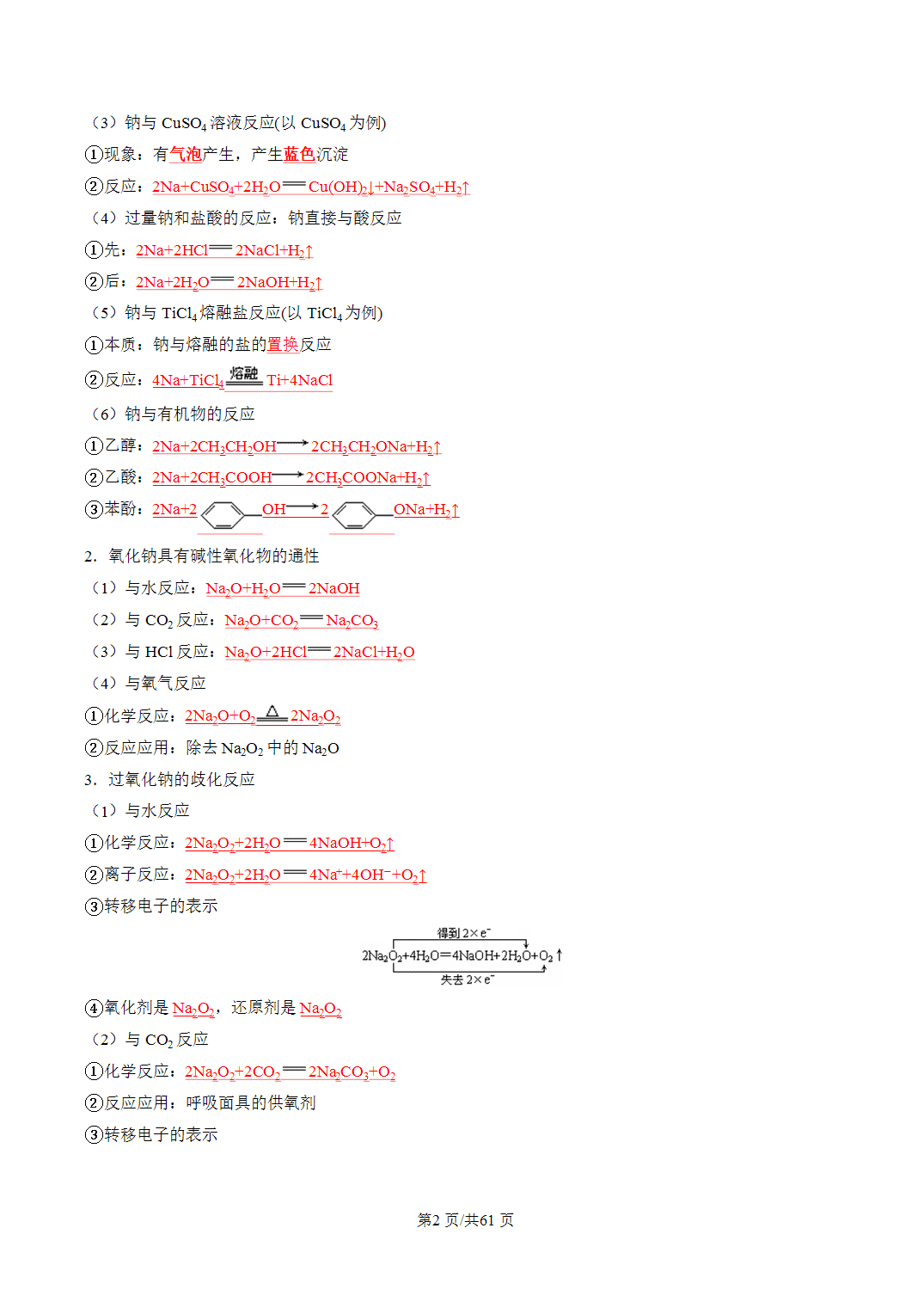 [学案]2027年高考化学一轮复习知识清单全国通用版专题01高考必背化学方程式汇总（解析版）