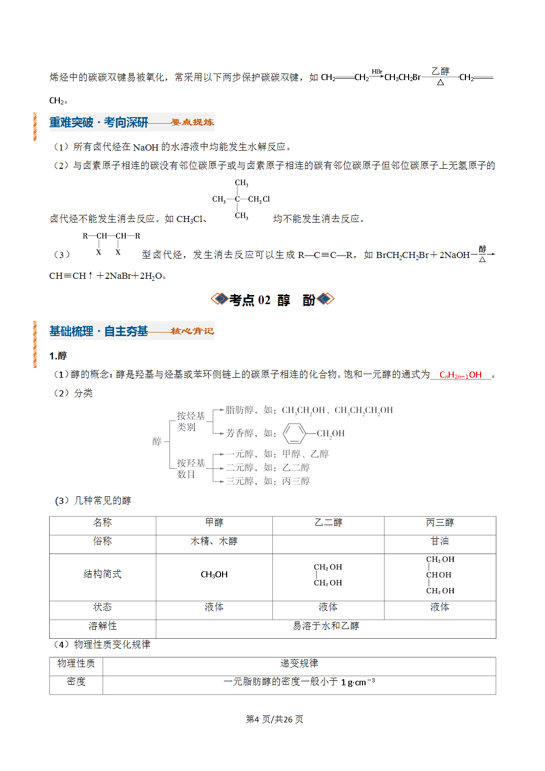 [学案]2027年高考化学一轮复习知识清单全国通用版专题03烃的衍生物（解析版）