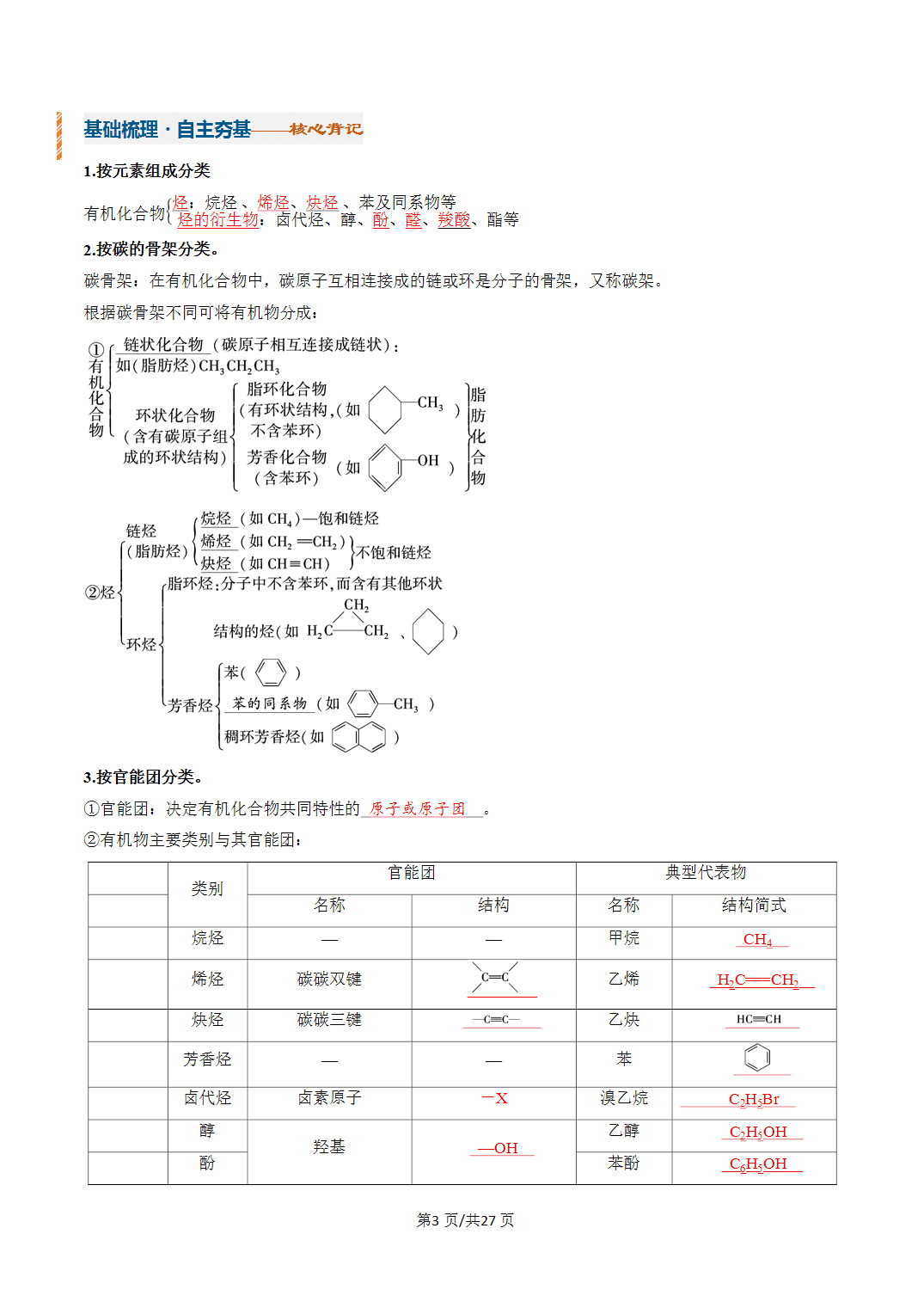 [学案]2027年高考化学一轮复习知识清单全国通用版专题01有机化合物的结构特点与研究方法（解析版）