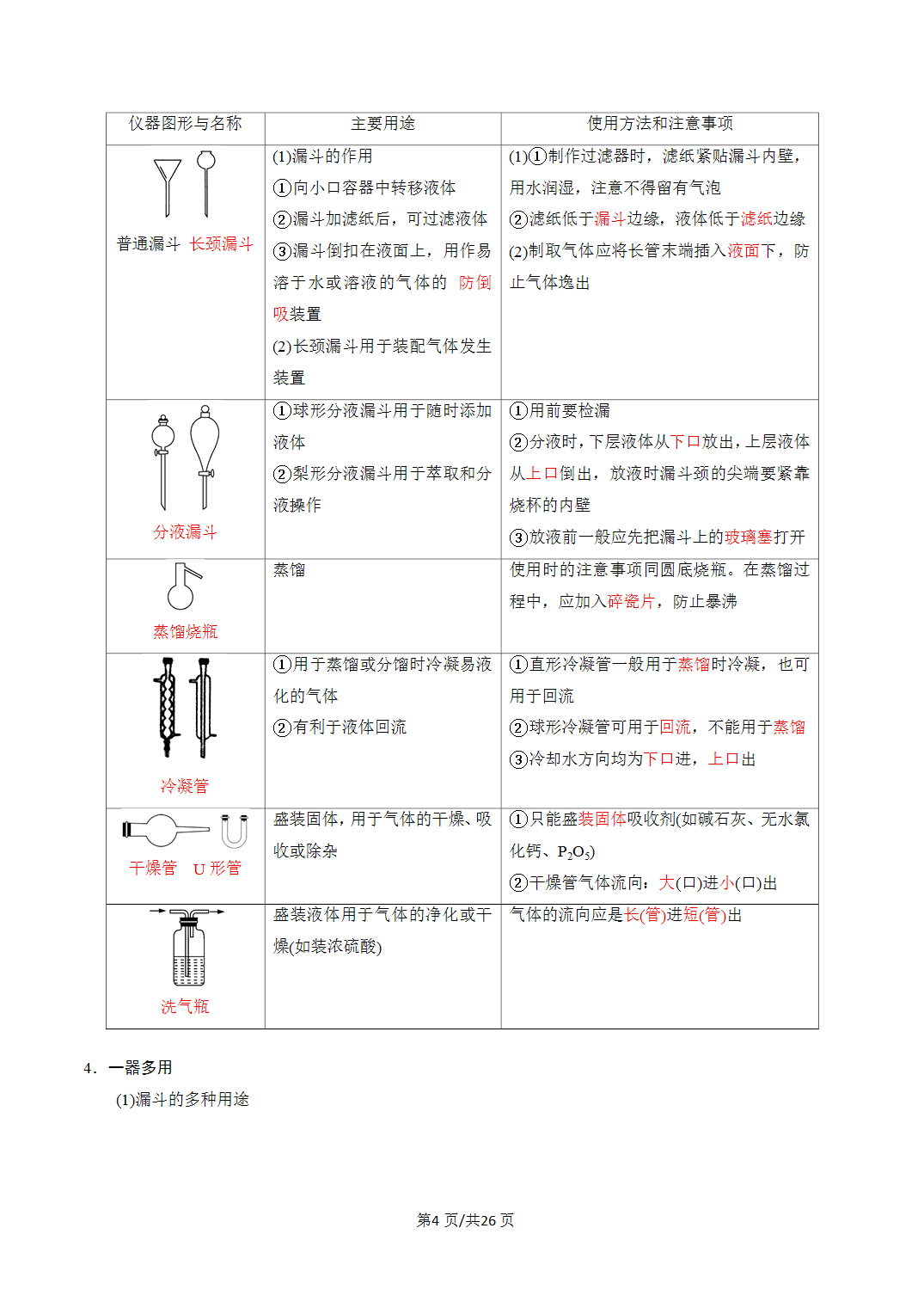 [学案]2027年高考化学一轮复习知识清单全国通用版专题01化学实验的常用仪器和基本操作（解析版）