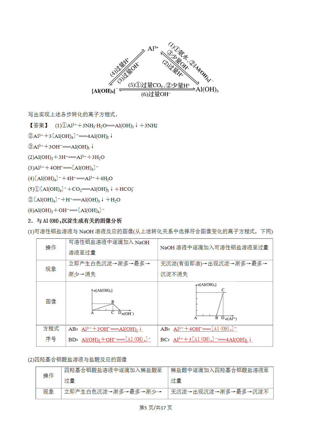 [学案]2027年高考化学一轮复习知识清单全国通用版专题03铝及其重要化合物（解析版）