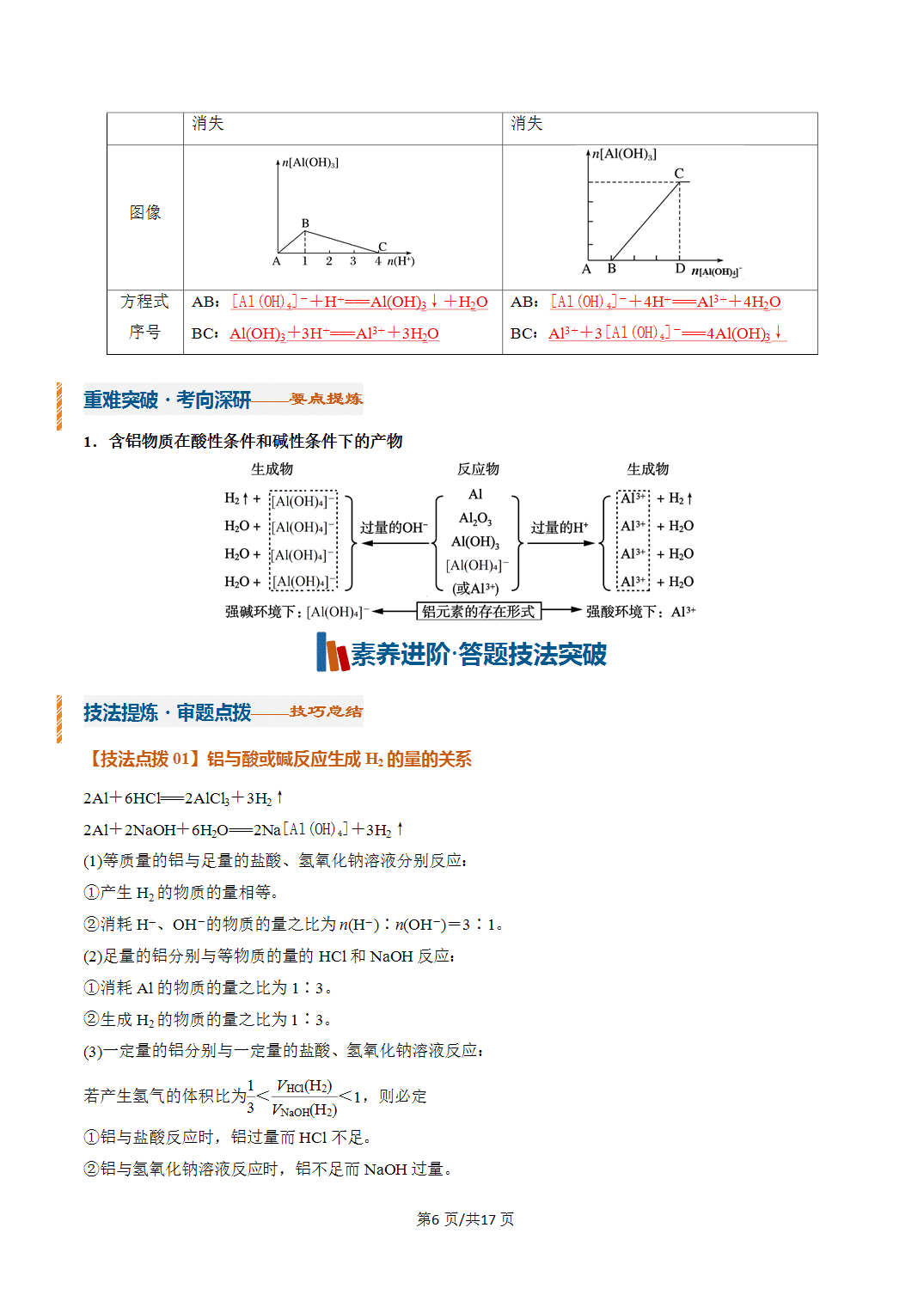 [学案]2027年高考化学一轮复习知识清单全国通用版专题03铝及其重要化合物（解析版）