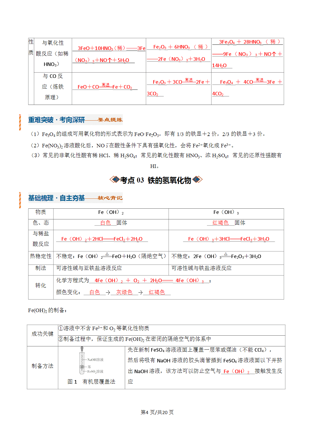 [学案]2027年高考化学一轮复习知识清单全国通用版专题02铁及其重要化合物（解析版）