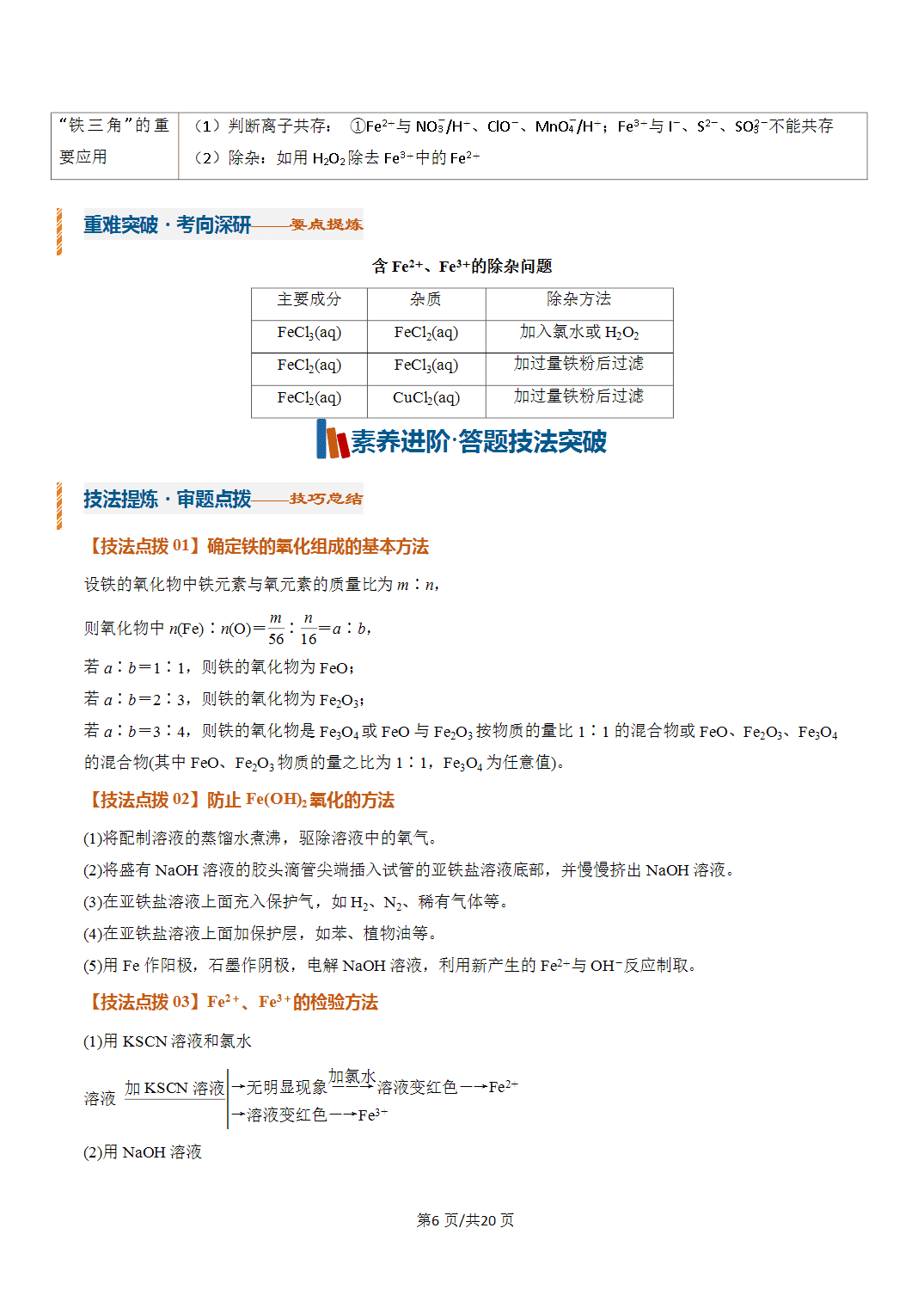 [学案]2027年高考化学一轮复习知识清单全国通用版专题02铁及其重要化合物（解析版）