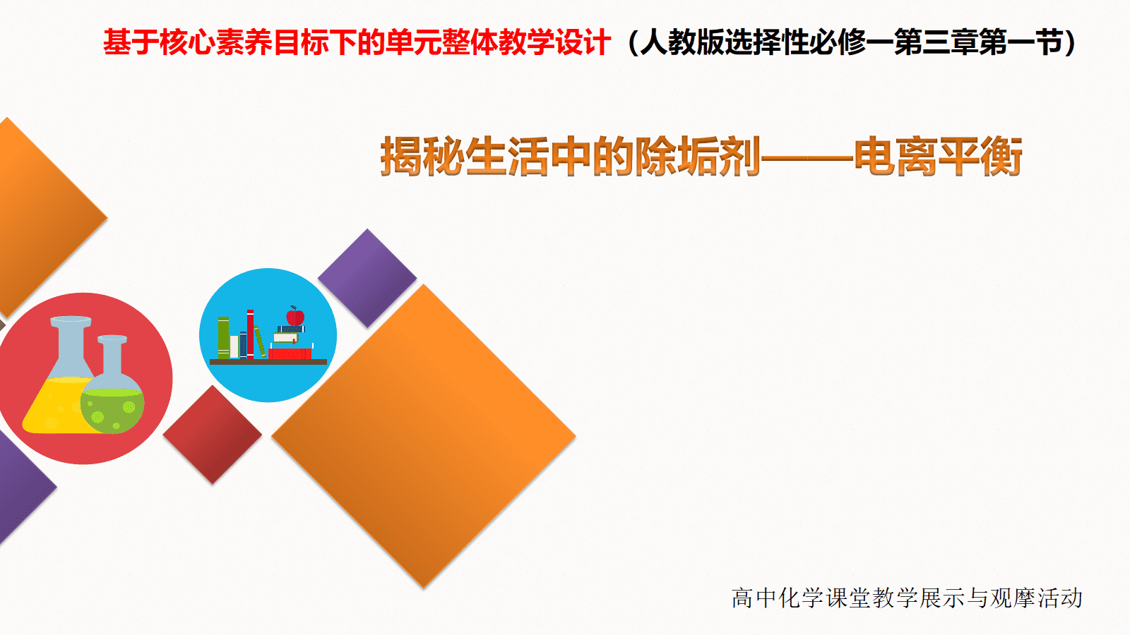 全国高中化学课堂展示与观摩活动课题《揭秘生活中的除垢剂-电离平衡》