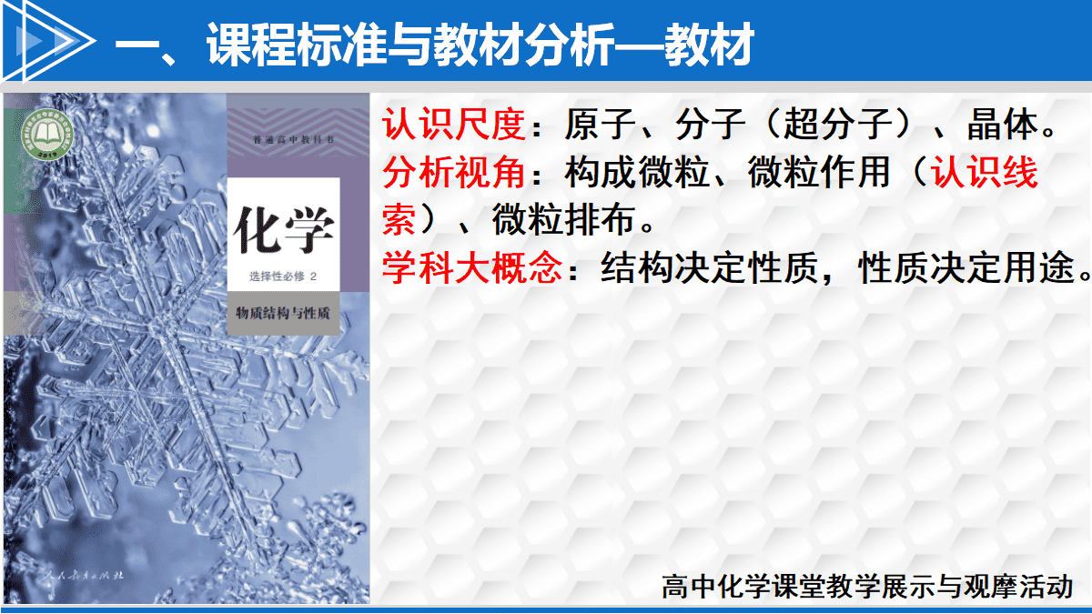全国高中化学课堂展示与观摩活动课题《基于问题解决的主题式习题课—以物质结构与性质为例》