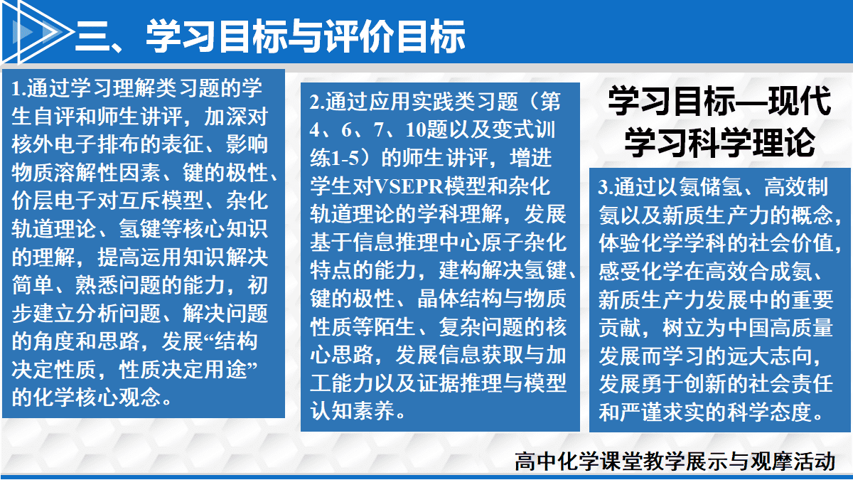 全国高中化学课堂展示与观摩活动课题《基于问题解决的主题式习题课—以物质结构与性质为例》