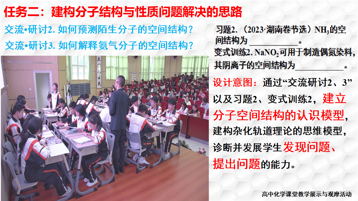 全国高中化学课堂展示与观摩活动课题《基于问题解决的主题式习题课—以物质结构与性质为例》
