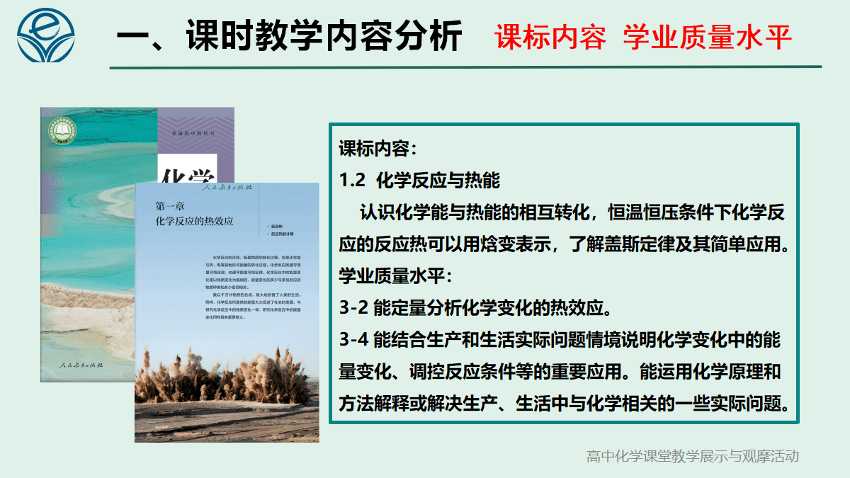 全国高中化学课堂展示与观摩活动课题《氢春有你 能动未来-反应热的计算第1课时》