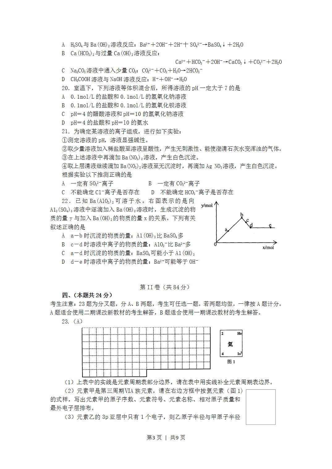 2006年上海市高考化学真题及答案