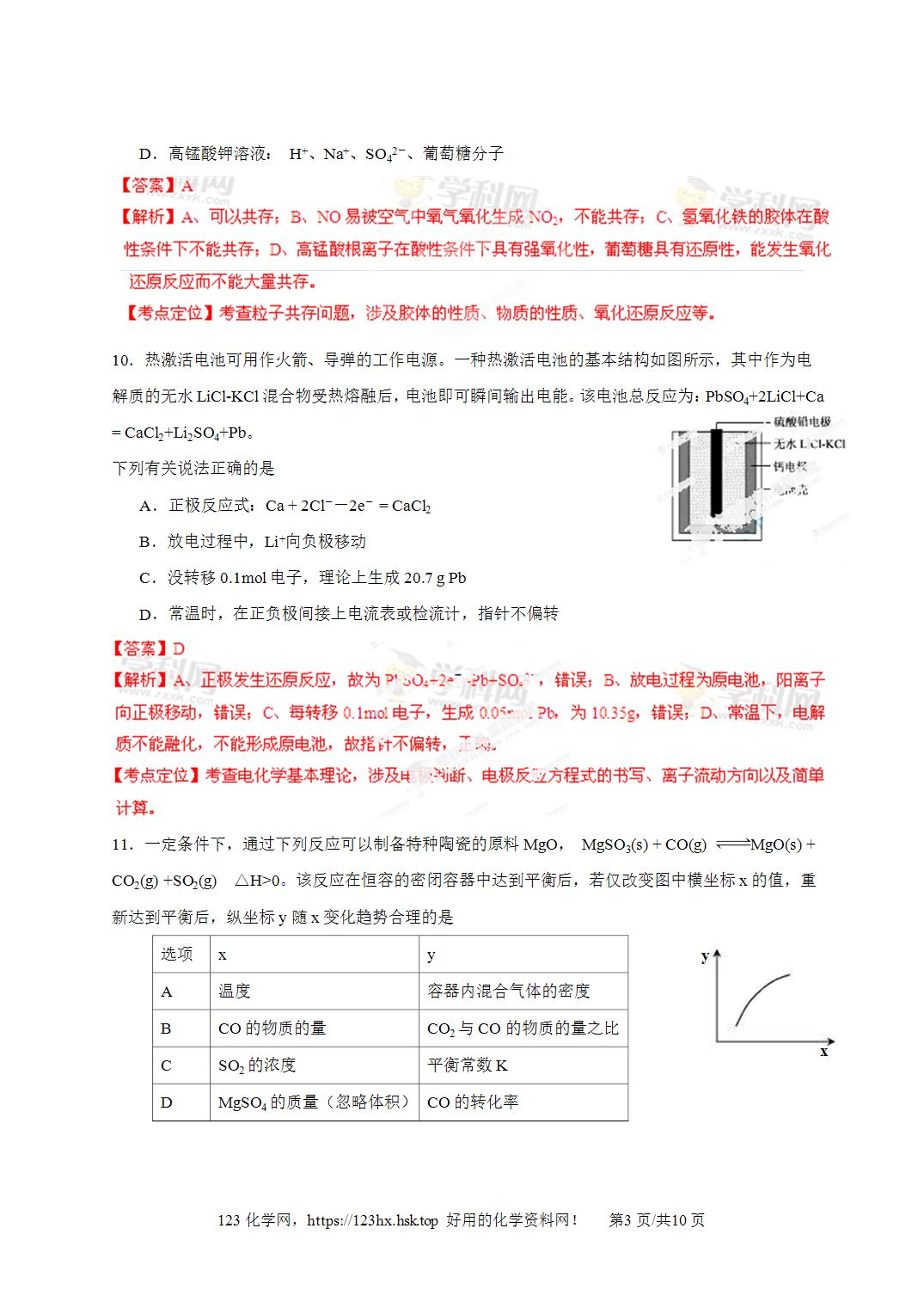 2013年全国高考化学试卷（安徽卷）解析卷
