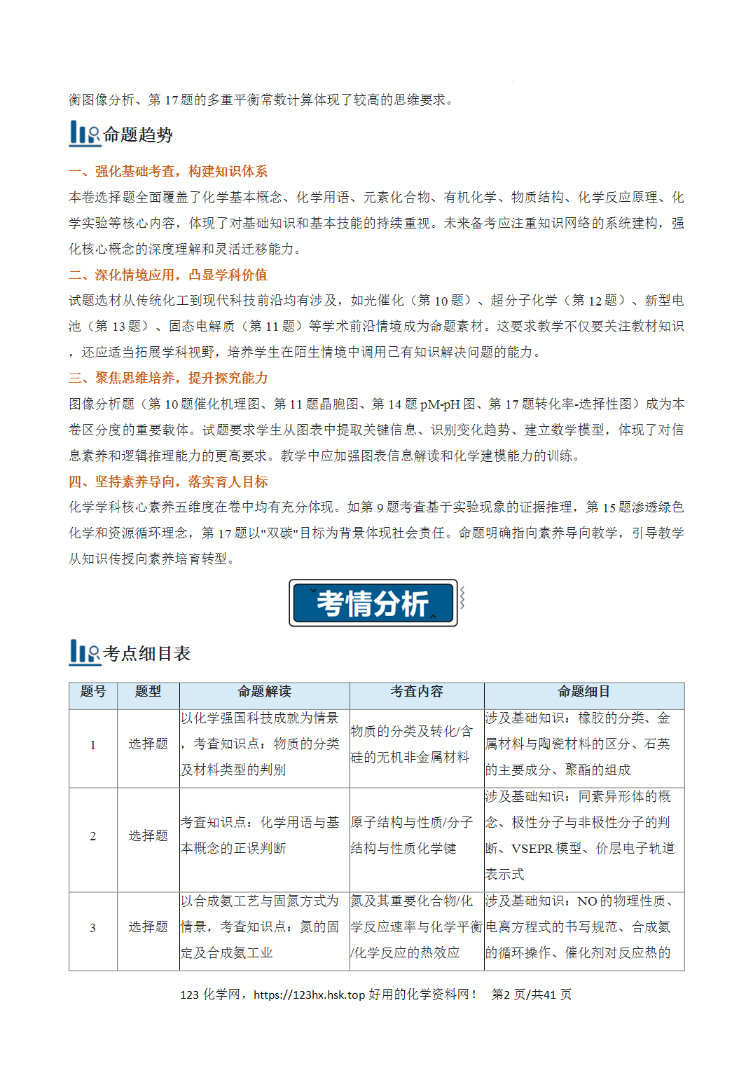 2026年高考化学真题完全解读（云南卷）