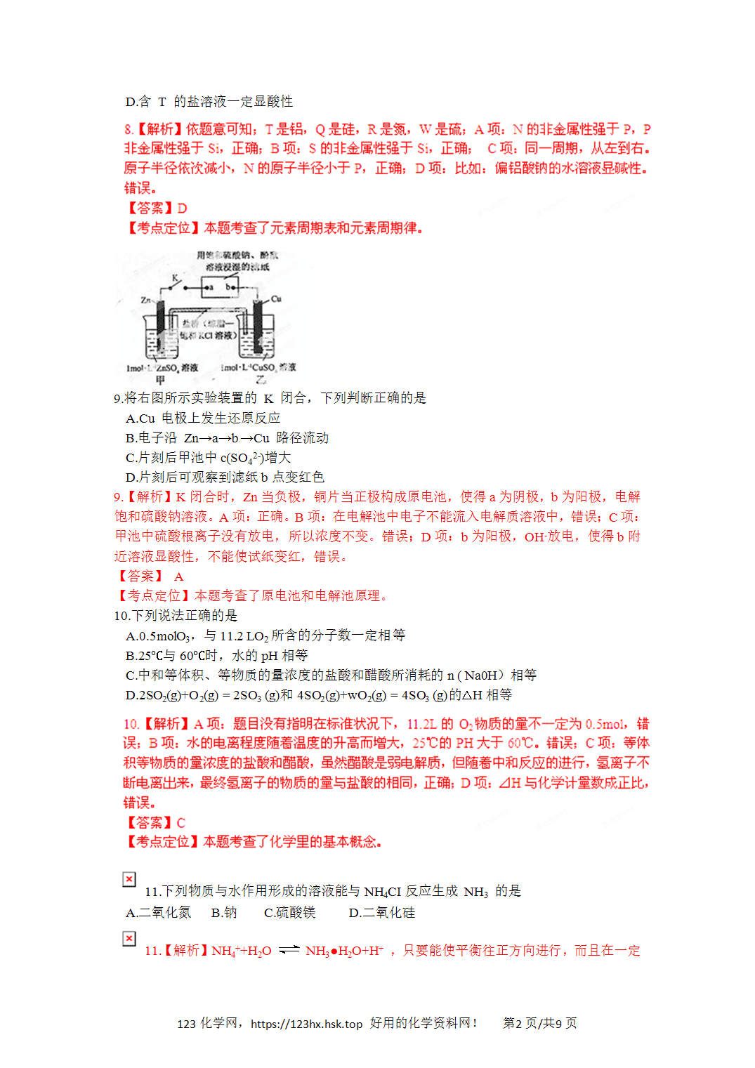 2012年高考化学试卷福建卷解析卷版