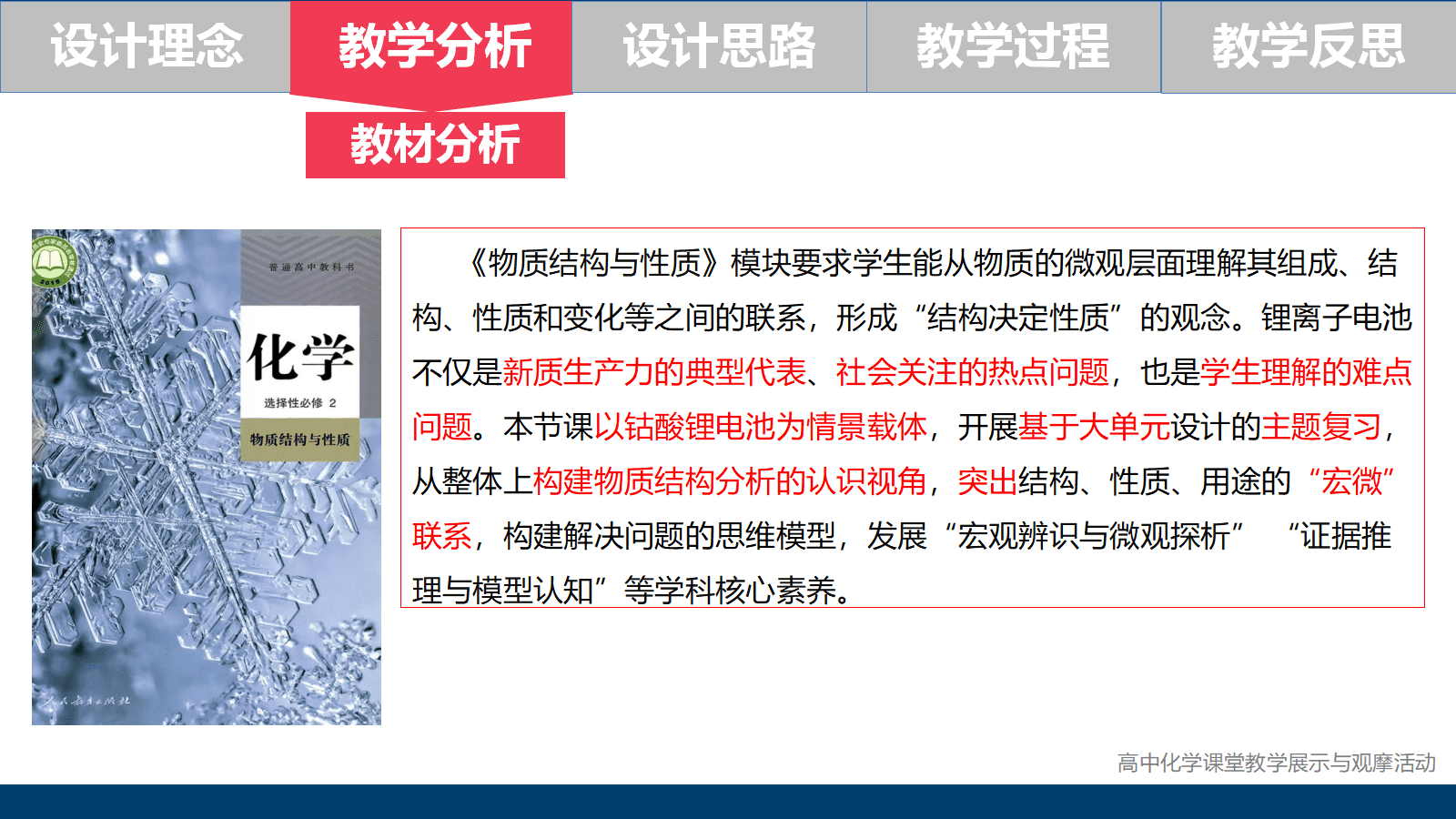 全国高中化学优质课竞赛《基于大单元的物质结构与性质主题复习—以结构视角下探析钴酸锂电池为例》