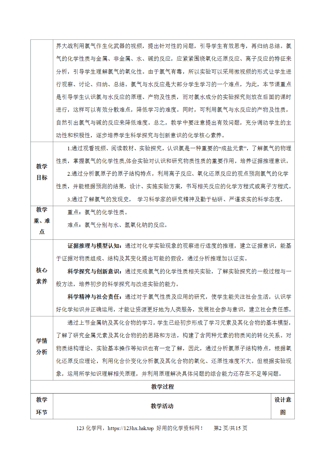 【精品教案】2026年秋人教版高中化学必修第一册2.2.1氯气的性质