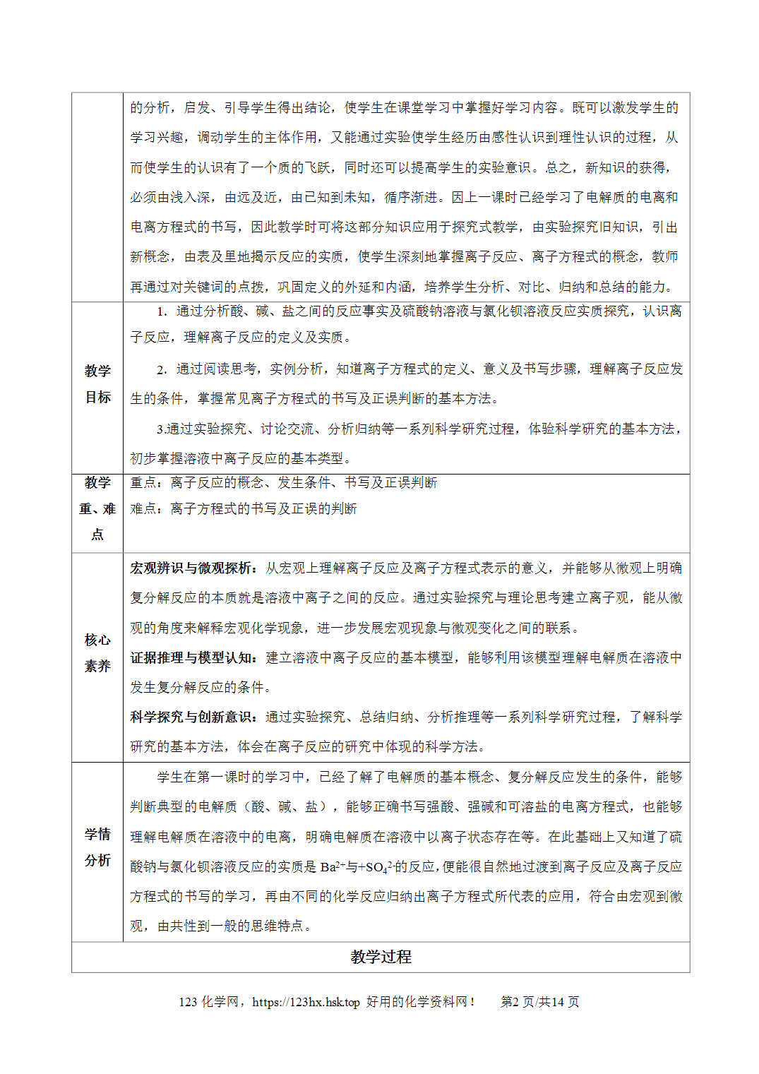 【精品教案】2026年秋人教版高中化学必修第一册1.2.2离子反应及离子方程式