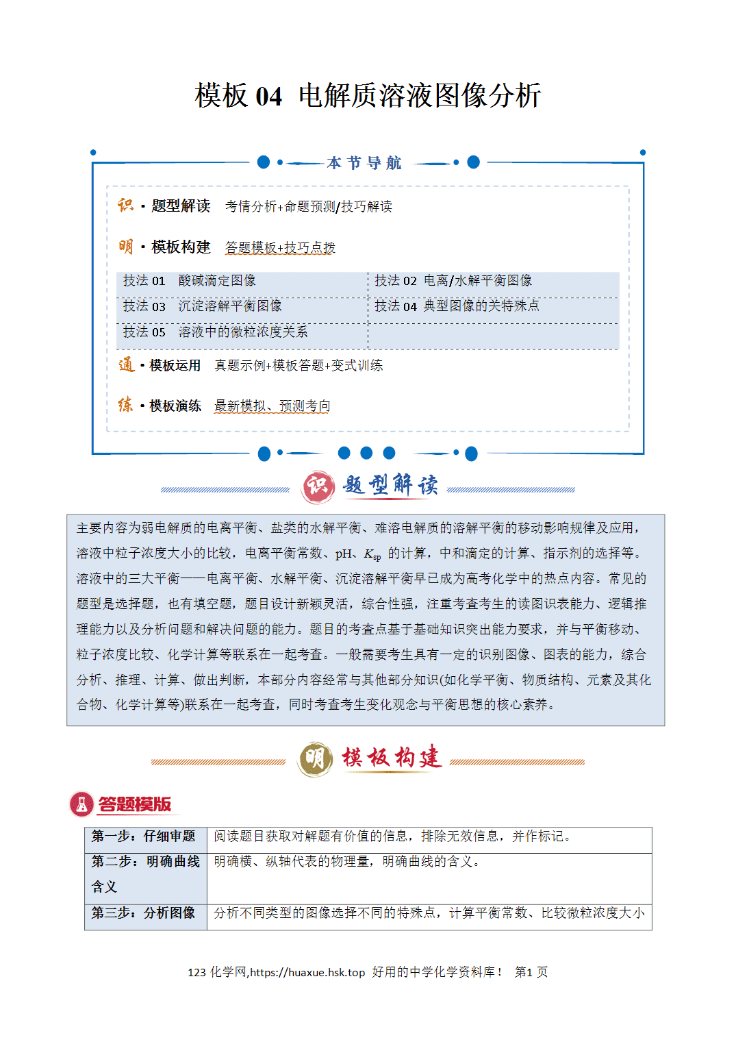 【学案】2026年高考化学答题技巧与模板构建04电解质溶液图像分析解析版