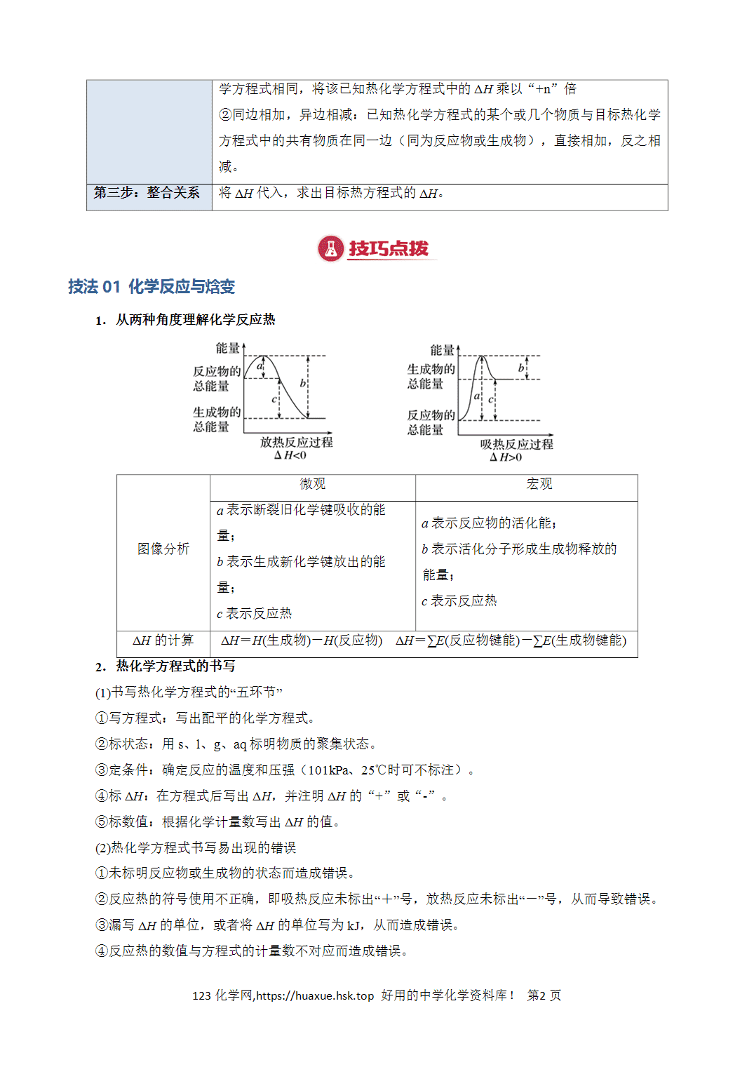 【学案】2026年高考化学答题技巧与模板构建01热化学方理式书写与盖斯定律的应用解析版