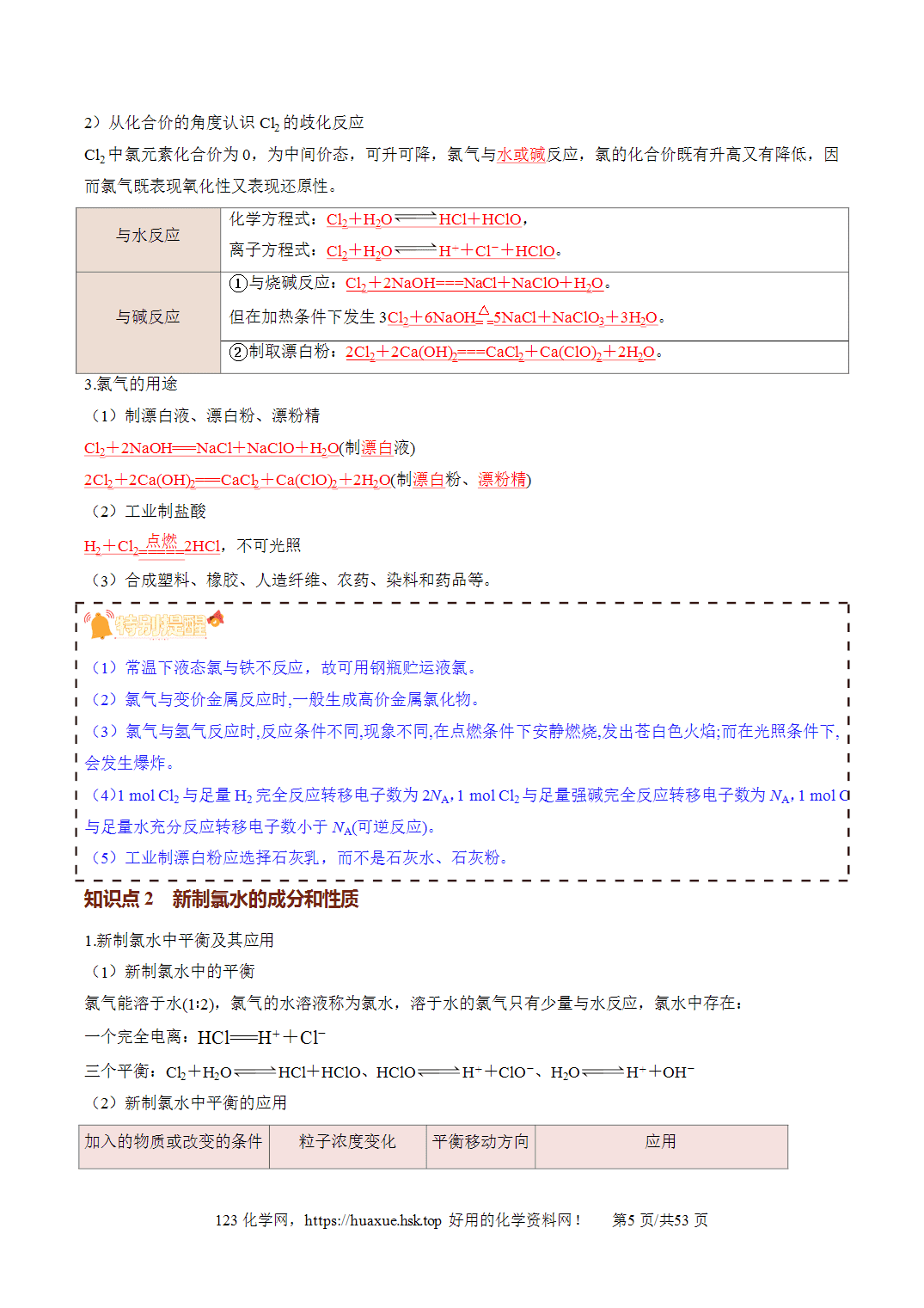 讲义+练习2027年高考化学一轮复习系列《氯及其重要化合物》全国通用版