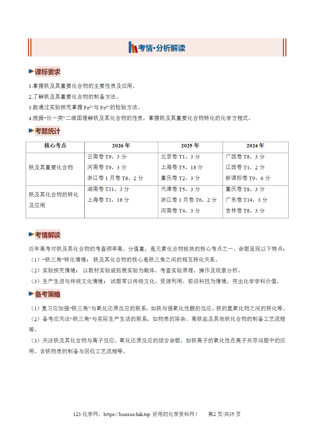[精品教案】2027年高考化学一轮复习系列《金属及其化合物》第02讲铁及其重要化合物培优讲义解析版
