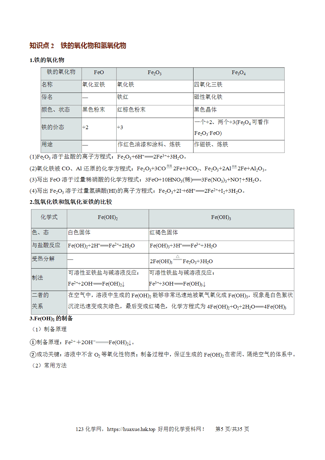 [精品教案】2027年高考化学一轮复习系列《金属及其化合物》第02讲铁及其重要化合物培优讲义解析版