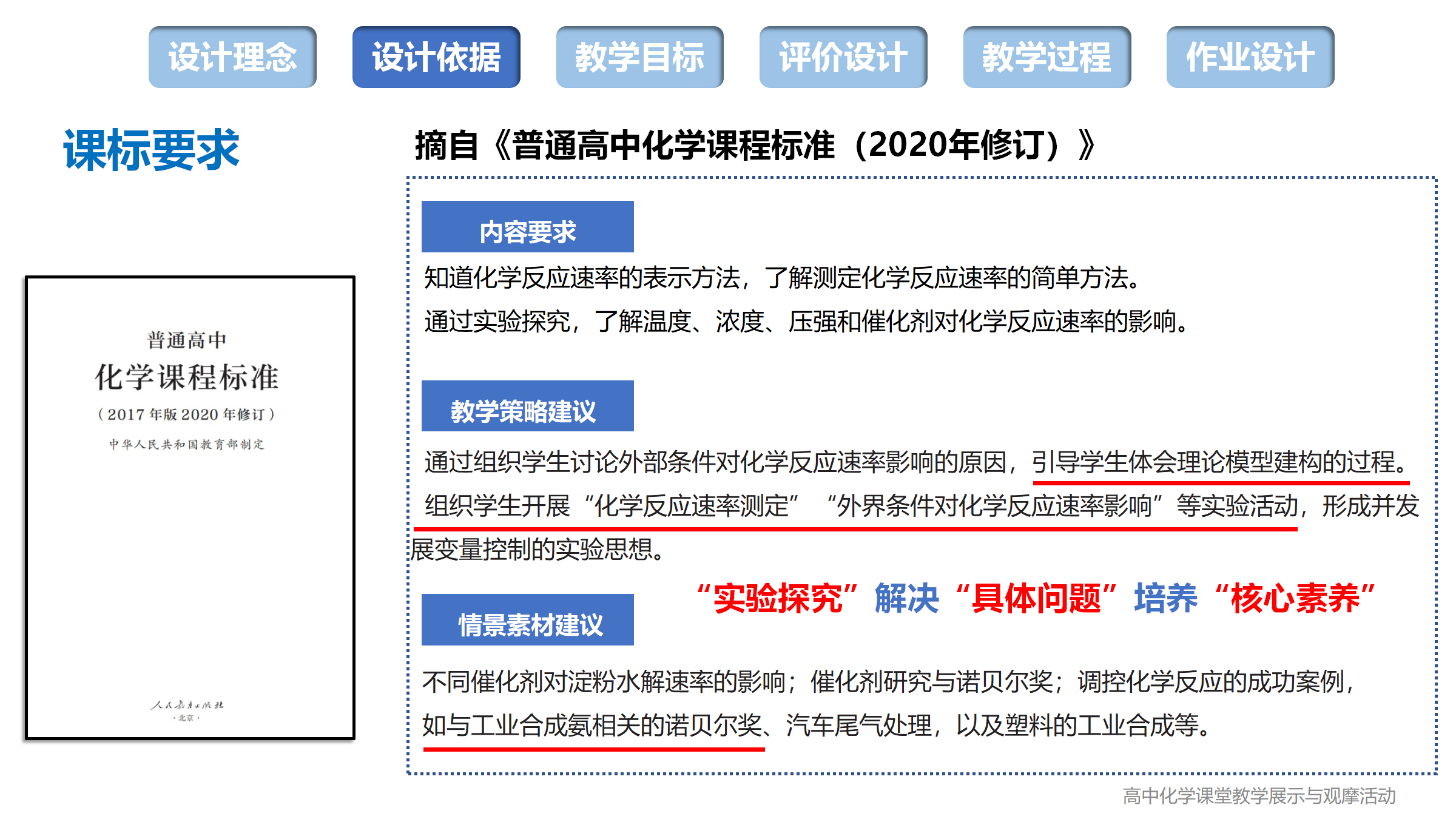 全国高中化学课堂展示与观摩活动《化学反应速率、空气中的炼金术、合成氨反应速率的研究》