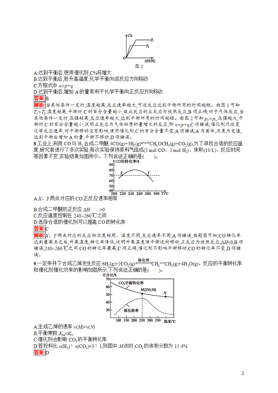 【练习】2025高考大一轮复习化学考点规范练21化学平衡的移动化学反应进行的方向-3