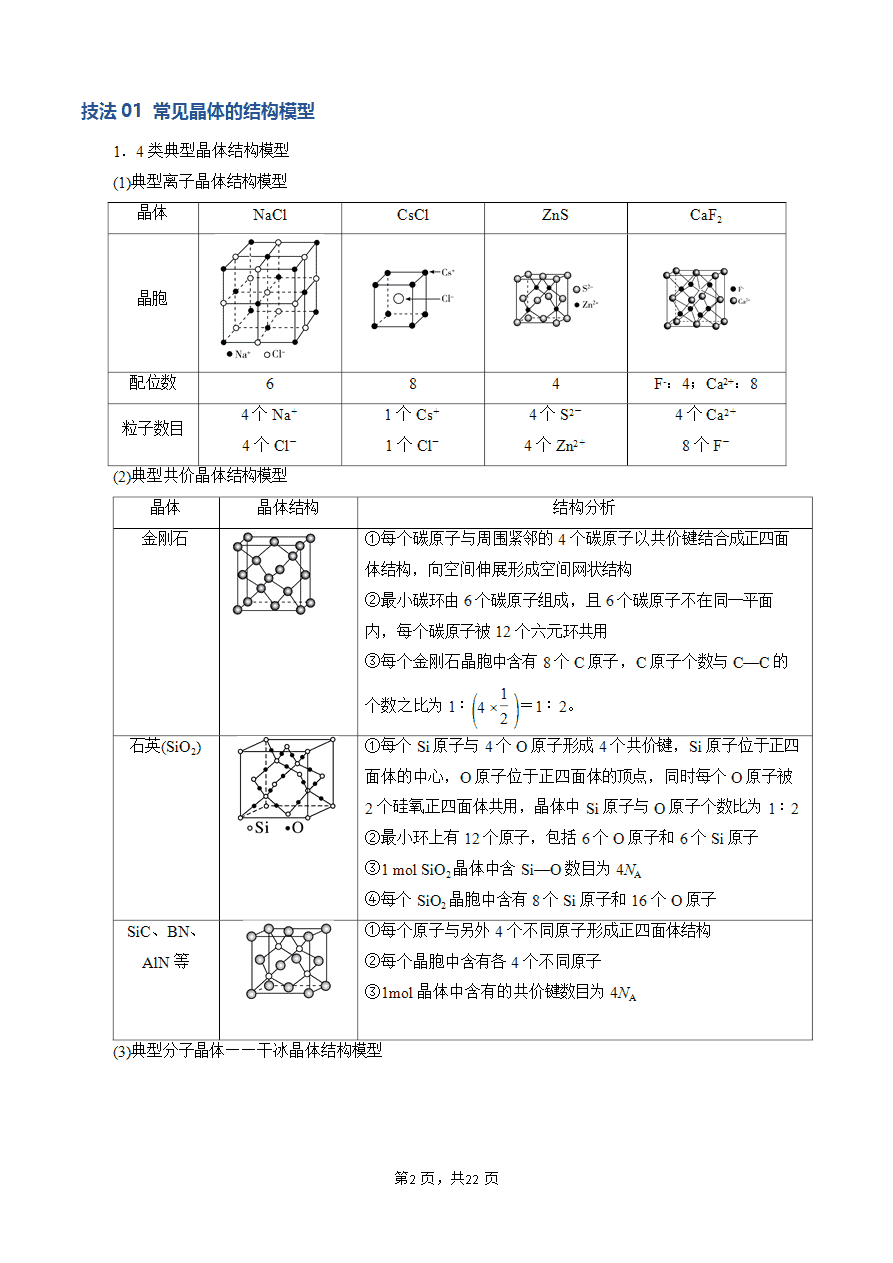 【学案+练习】2025年高考化学答题技巧与模板构建-模板06 晶体结构的分析与计算(解析版)