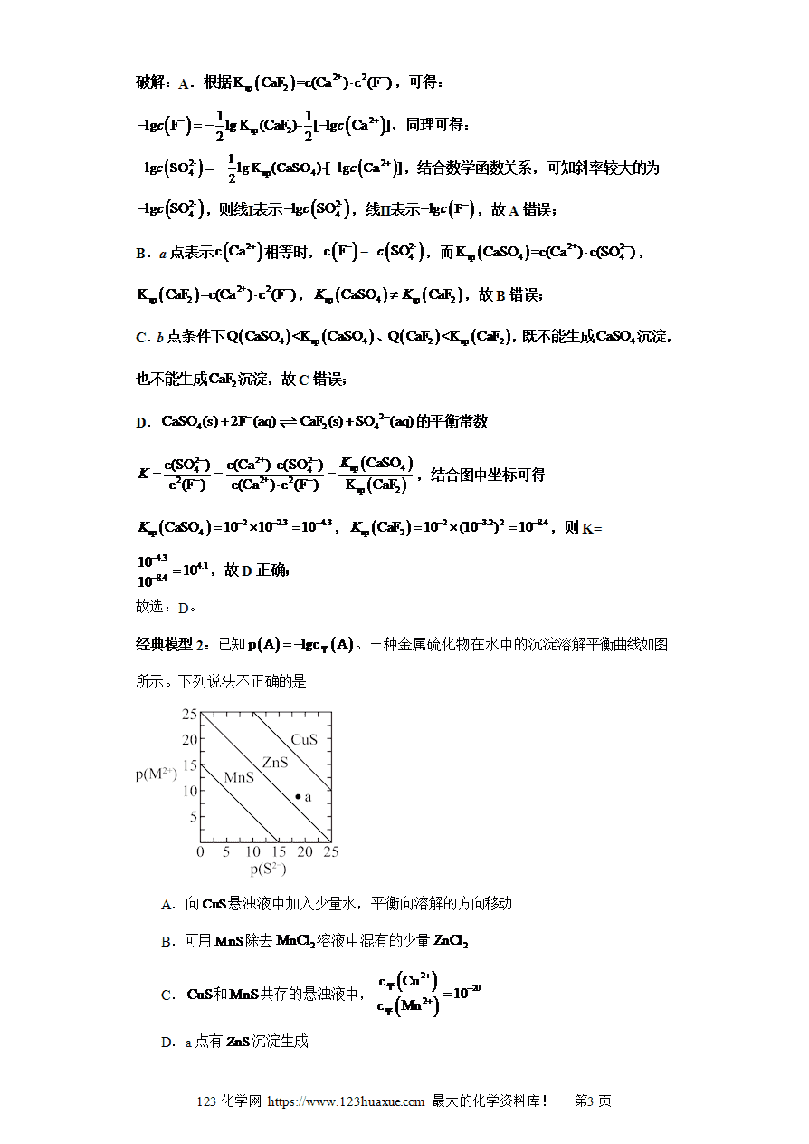 【练习】专题10 对数曲线图及分析（图像8秒杀）-2025年高考化学选择压轴题图像专项突破秒杀技巧及专项练习解析版