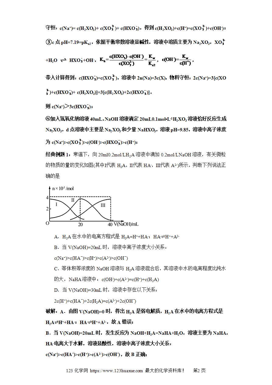 【练习】专题08一元强碱滴定多元弱酸曲线图及分析（图像6秒杀）-2025年高考化学选择压轴题图像专项突破秒杀技巧及专项练习（原卷版）