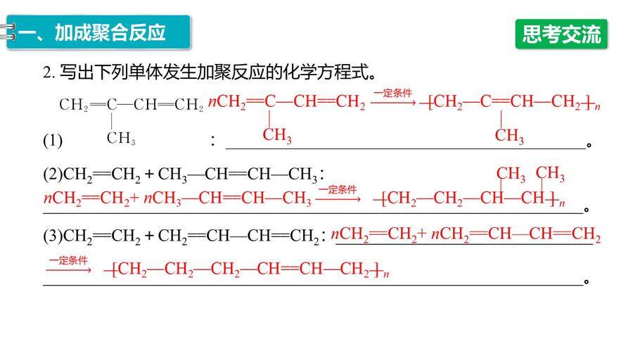 【优质课件】2025高中化学人教版选择性必修3《有机化学基础》第5章第1节《合成高分子的基本方法》
