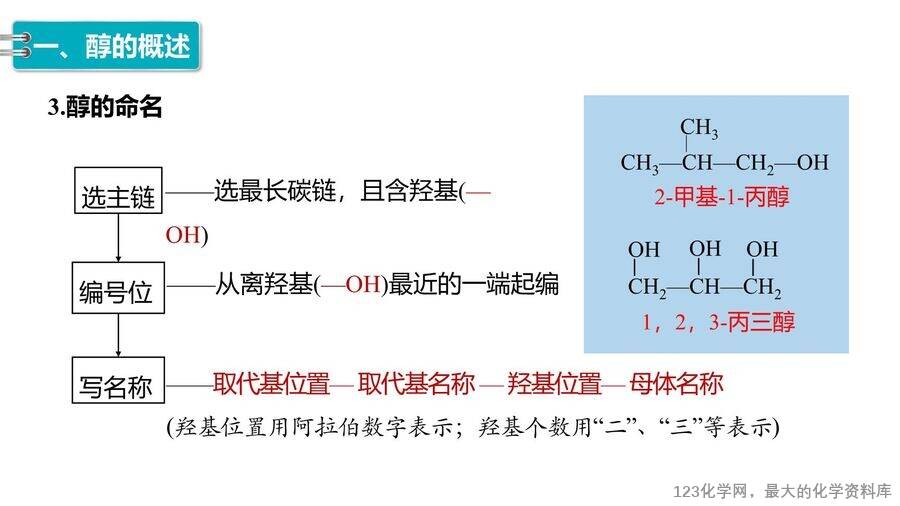 【优质课件】2025高中化学人教版选择性必修3《有机化学基础》第3章第2节第1课时《醇》