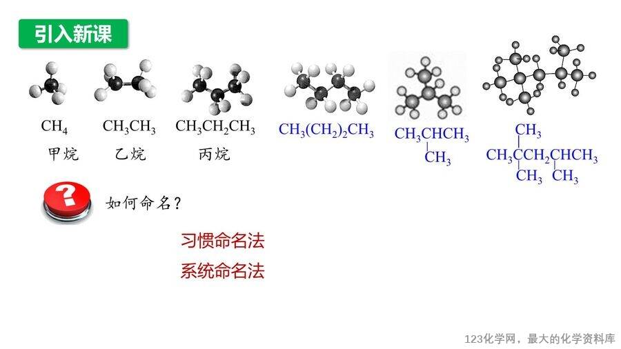 【优质课件】2025高中化学人教版选择性必修3《有机化学基础》第2章第1节第2课时《烷烃的命名及同分异构体的书写》