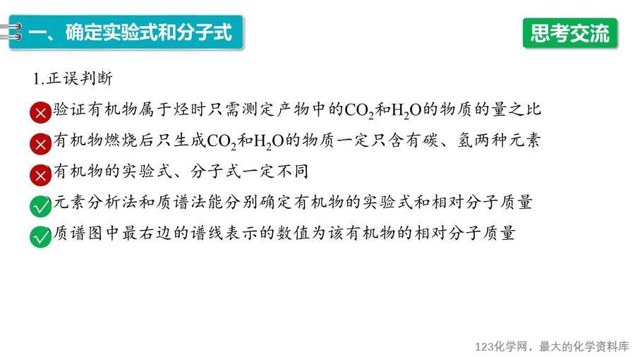 【优质课件】2025高中化学人教版选择性必修3《有机化学基础》第1章第2节第2课时 有机化合物分子式和分子结构的确定-10 【优质课件】2025高中化学人教版选择性必修3《有机化学基础》第1章第2节第2课时《有机化合物分子式和分子结构的确定》