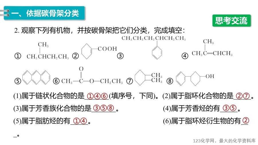 【优质课件】2025高中化学人教版选择性必修3《有机化学基础》第1章第1节第1课时《有机化合物的分类方法》