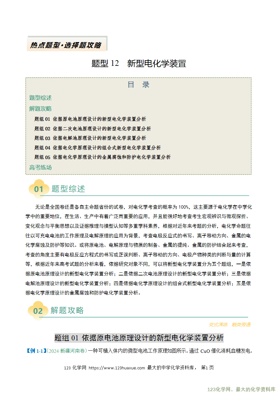 【练习】2025年高考化学二轮复习热点题型归纳与变式演练全国通用题型12 新型电化学装置解析版