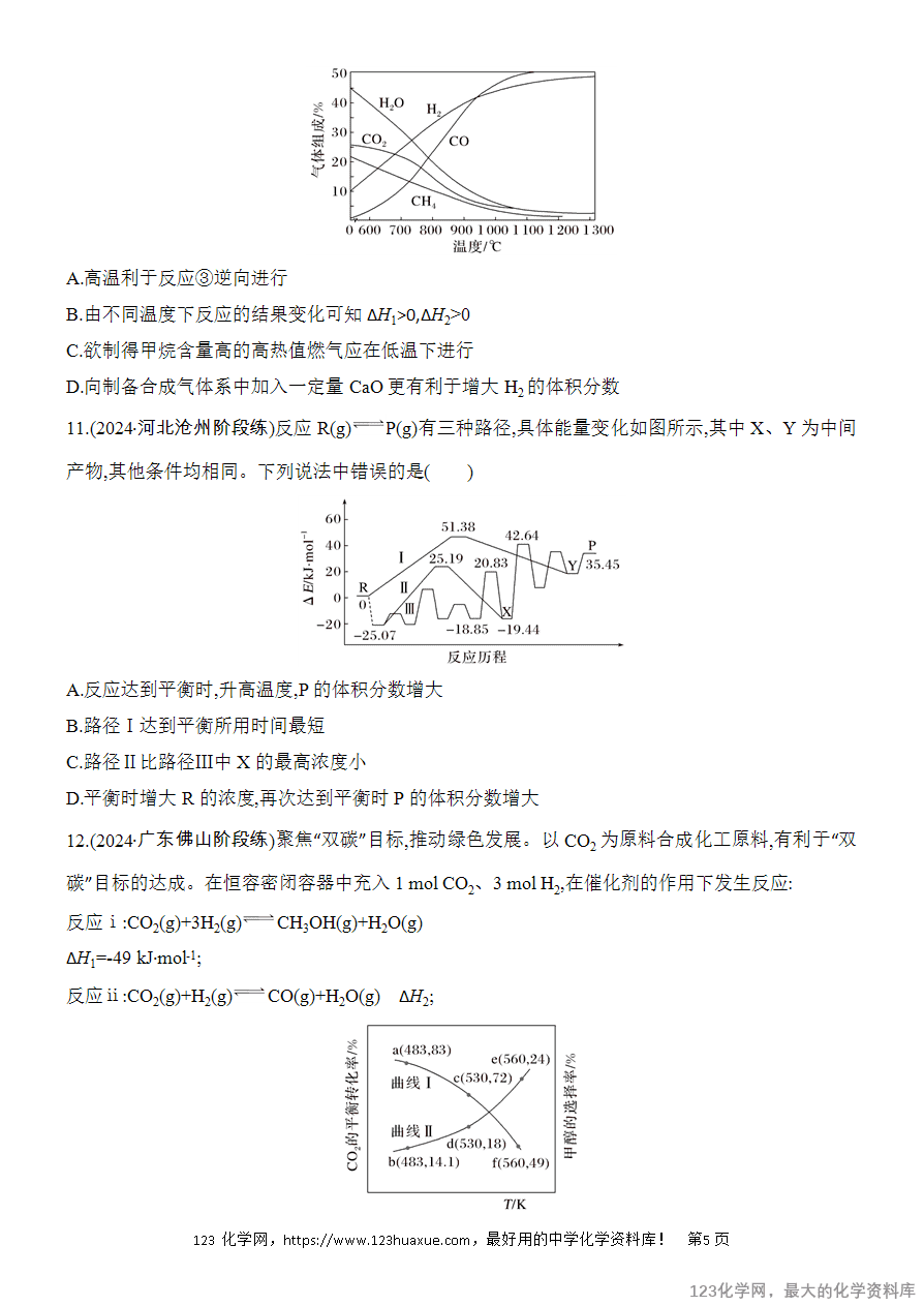 【精品练习】2025高考化学二轮复习专项增分提能选择题突破13 化学反应速率和平衡图像