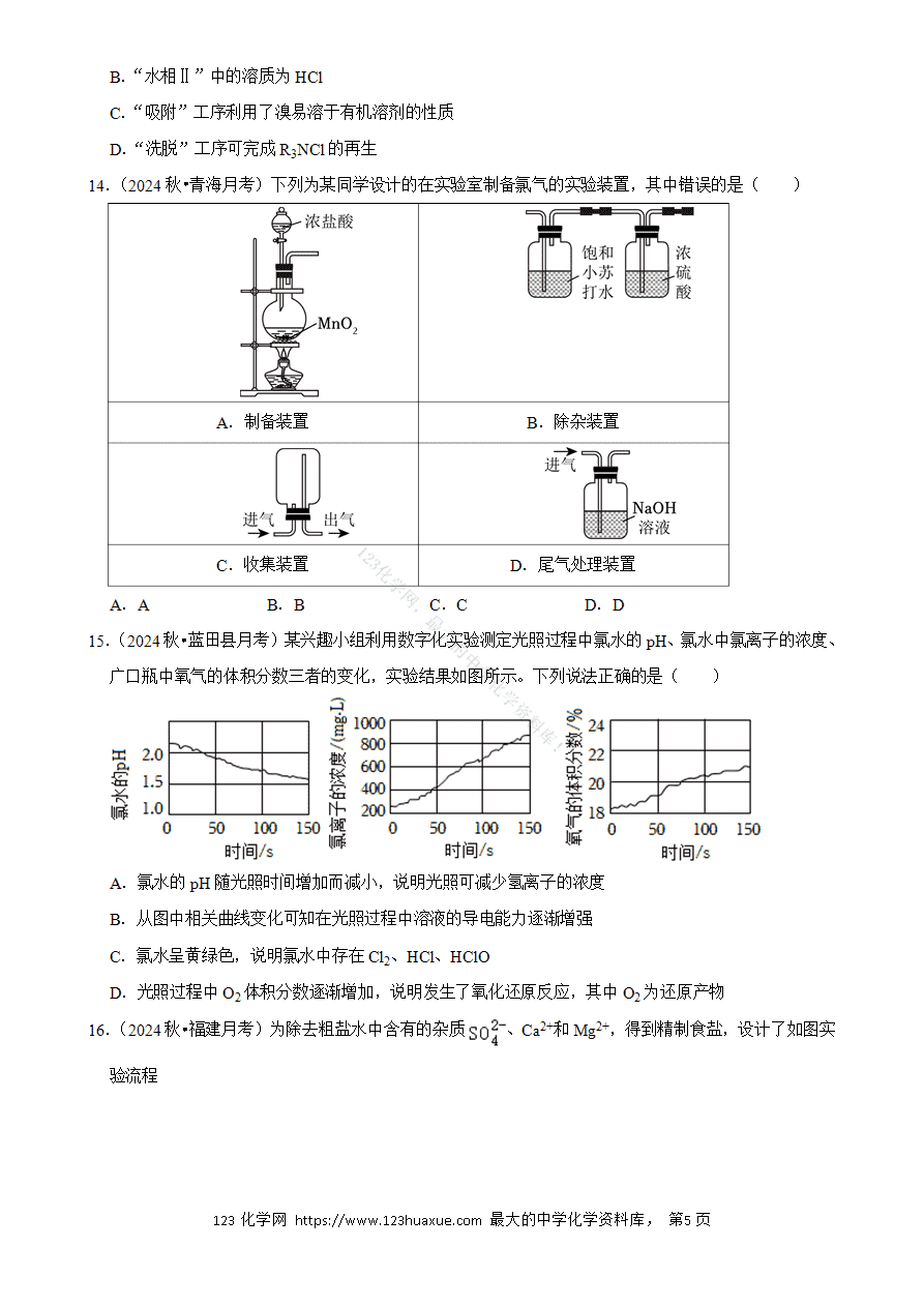 【精品练习】2025年高考化学解密之氯及其化合物word版含答案解析-5 【精品练习】2025年高考化学解密之《氯及其化合物》word版含答案解析