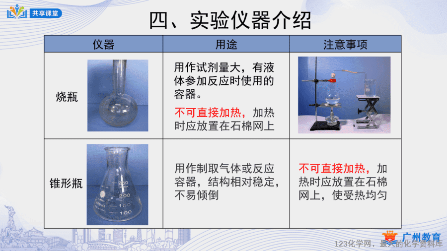 【教案+课件】课时5_第一单元_课题3 第一课时《化学实验室介绍和常用实验仪器》