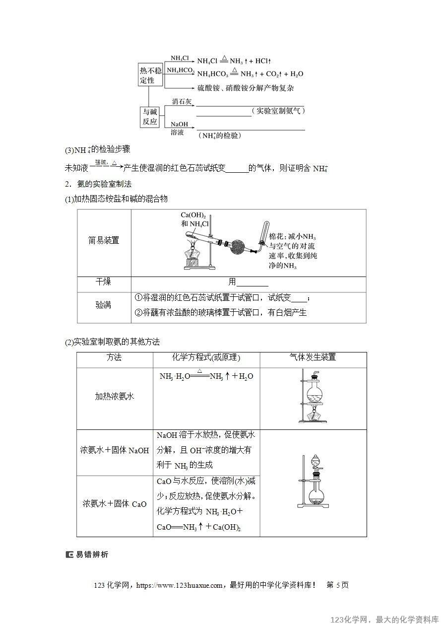 【导学案】2025高考化学一轮复习学案第26讲《氨和铵盐》word版含答案解析
