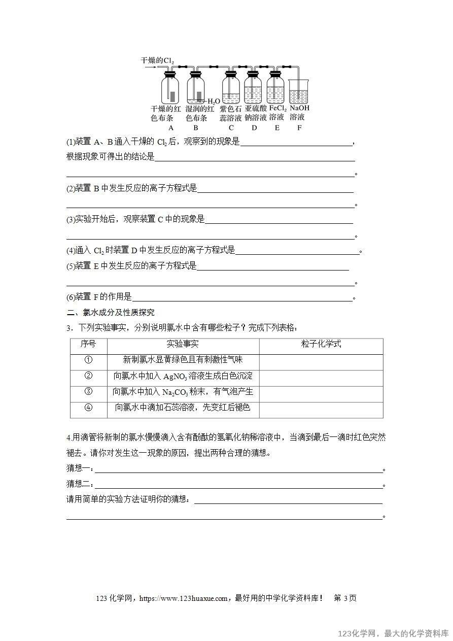 【导学案】2025高考化学一轮复习学案第19讲《氯及其化合物》word版含答案解析