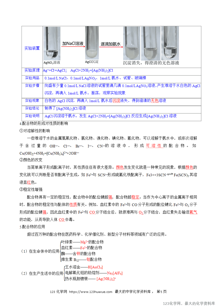 【精品学案】2025人教版高中化学选择性必修2《物质结构与性质》第20课 配合物(解析版) -5 【精品学案】2025人教版高中化学选择性必修2《物质结构与性质》第20课 配合物(解析版)