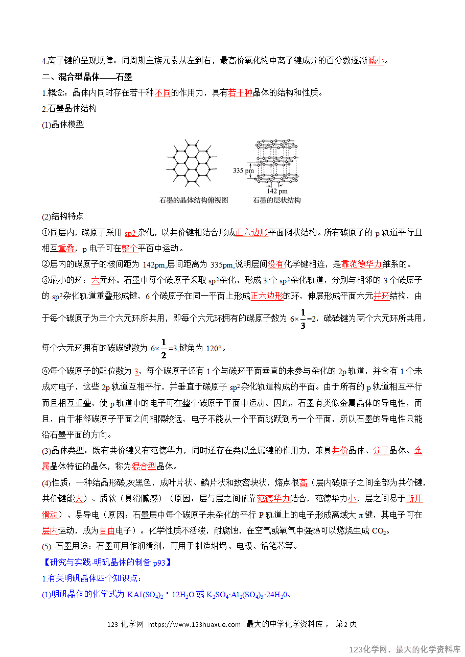 【精品学案】2025人教版高中化学选择性必修2《物质结构与性质》第19课 过渡晶体与混合晶体(解析版) -2 【精品学案】2025人教版高中化学选择性必修2《物质结构与性质》第19课 过渡晶体与混合晶体(解析版)