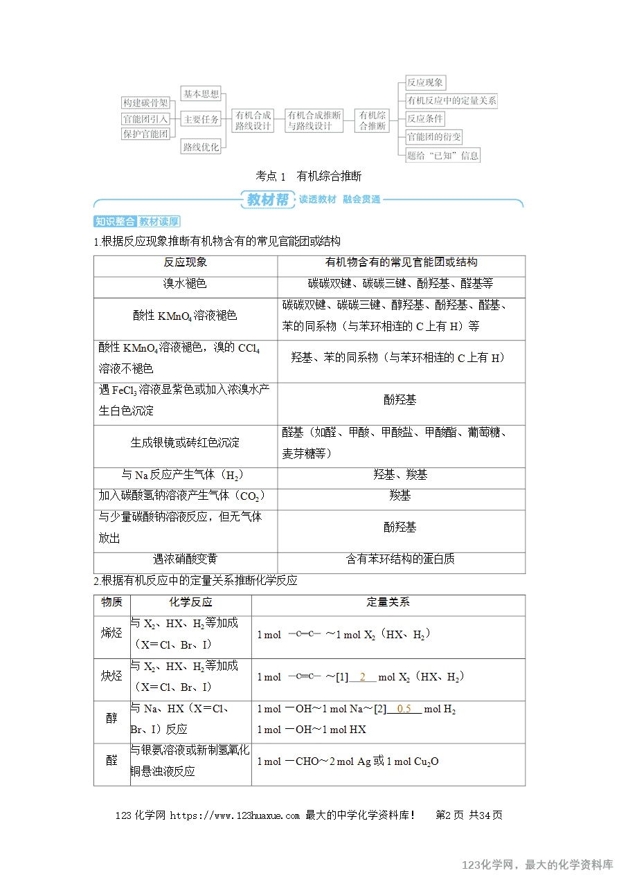 【精品学案】2025高考帮化学备考教学案第9章有机化学基础第7讲《有机合成推断与路线设计》word版含答案