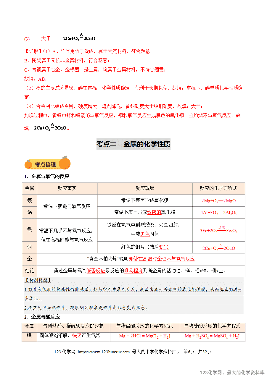 2025中考化学一轮复习专题08 金属和金属矿物(讲义)(解析版)-6