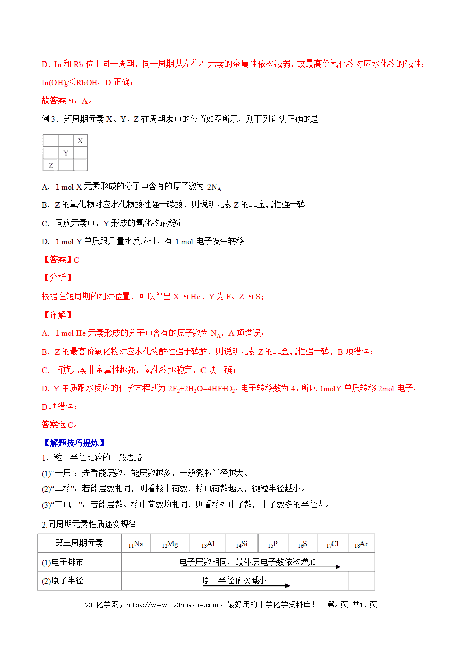 【练习】2025高二下学期期中期末化学必考题精准练必考点03 元素周期律解析版-2