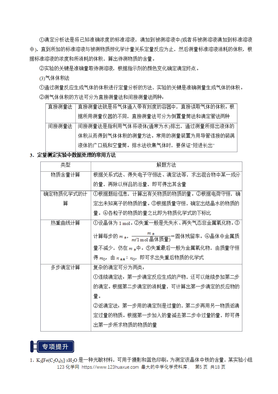 【精品学案】2026年高考化学一轮复习知识清单33 综合实验题型探究（解析版）