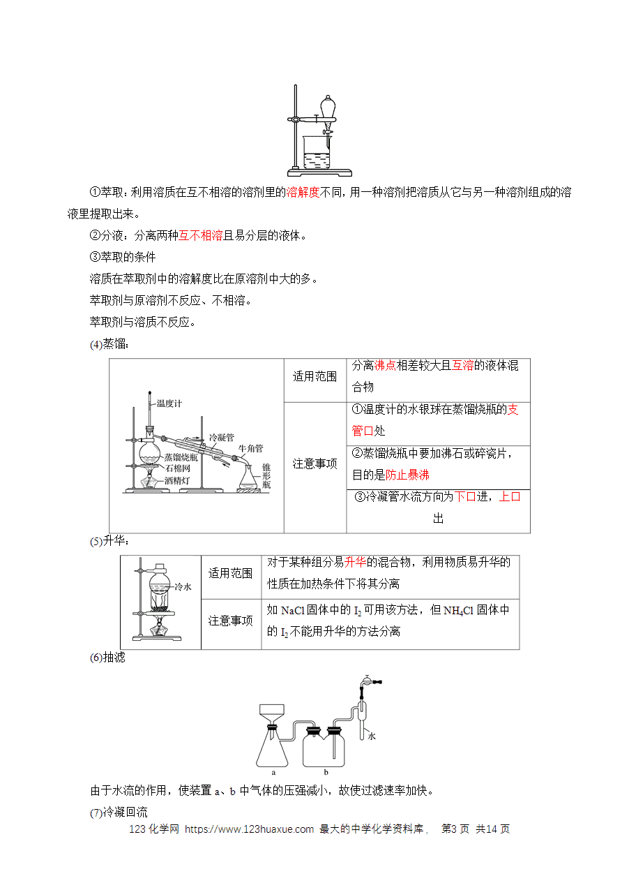 【精品学案】2026年高考化学一轮复习知识清单31 物质的分离、提纯与鉴别（解析版）